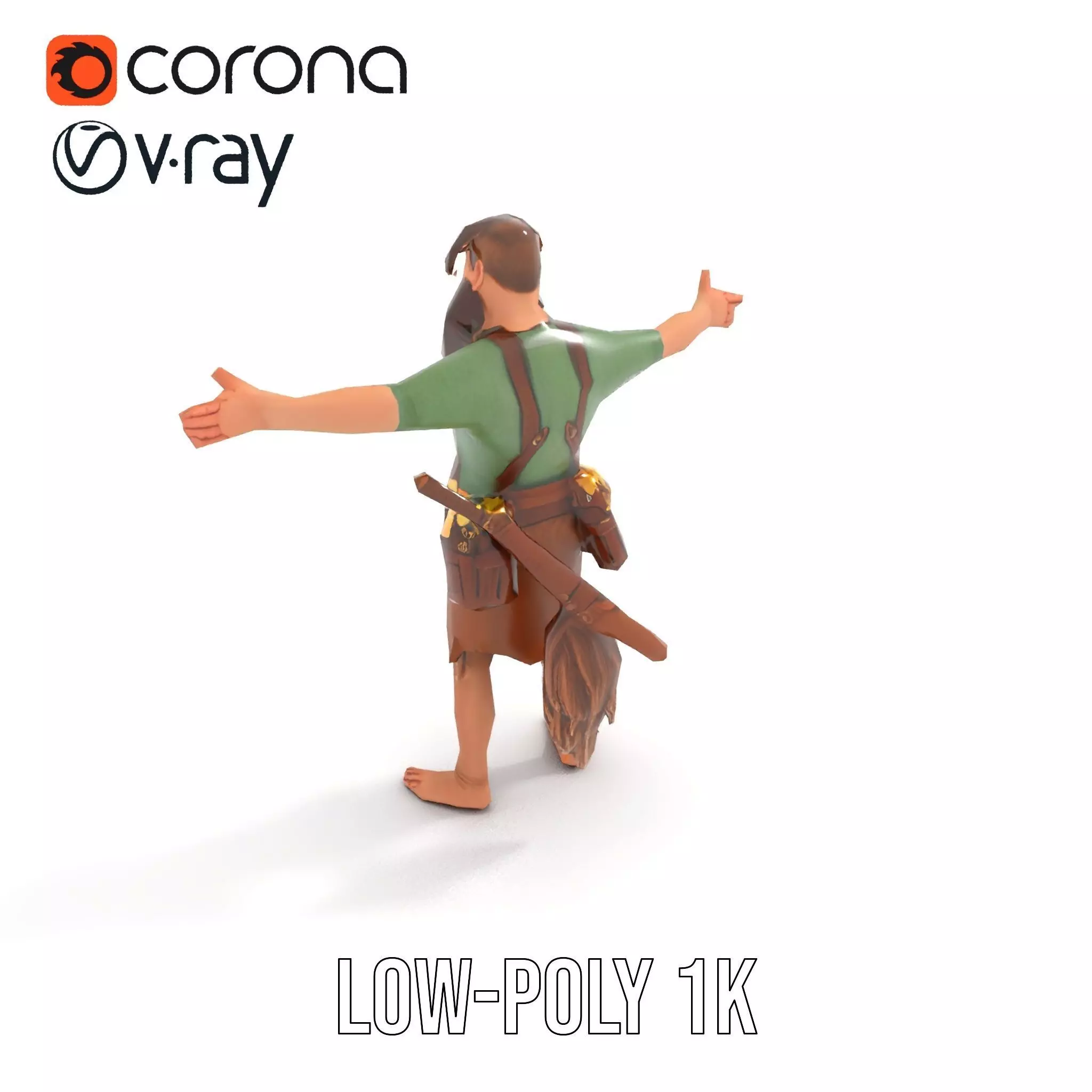 Fantasy Dwarf Character Model Pack with Detailed Accessories Low-poly 3D model_28