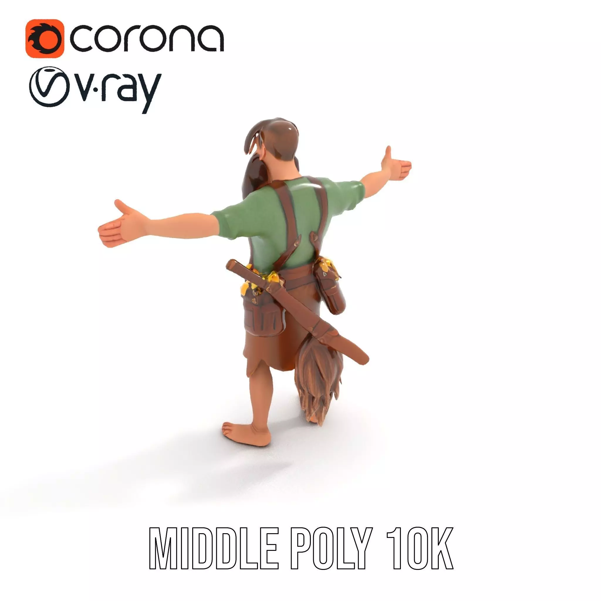 Fantasy Dwarf Character Model Pack with Detailed Accessories Low-poly 3D model_12