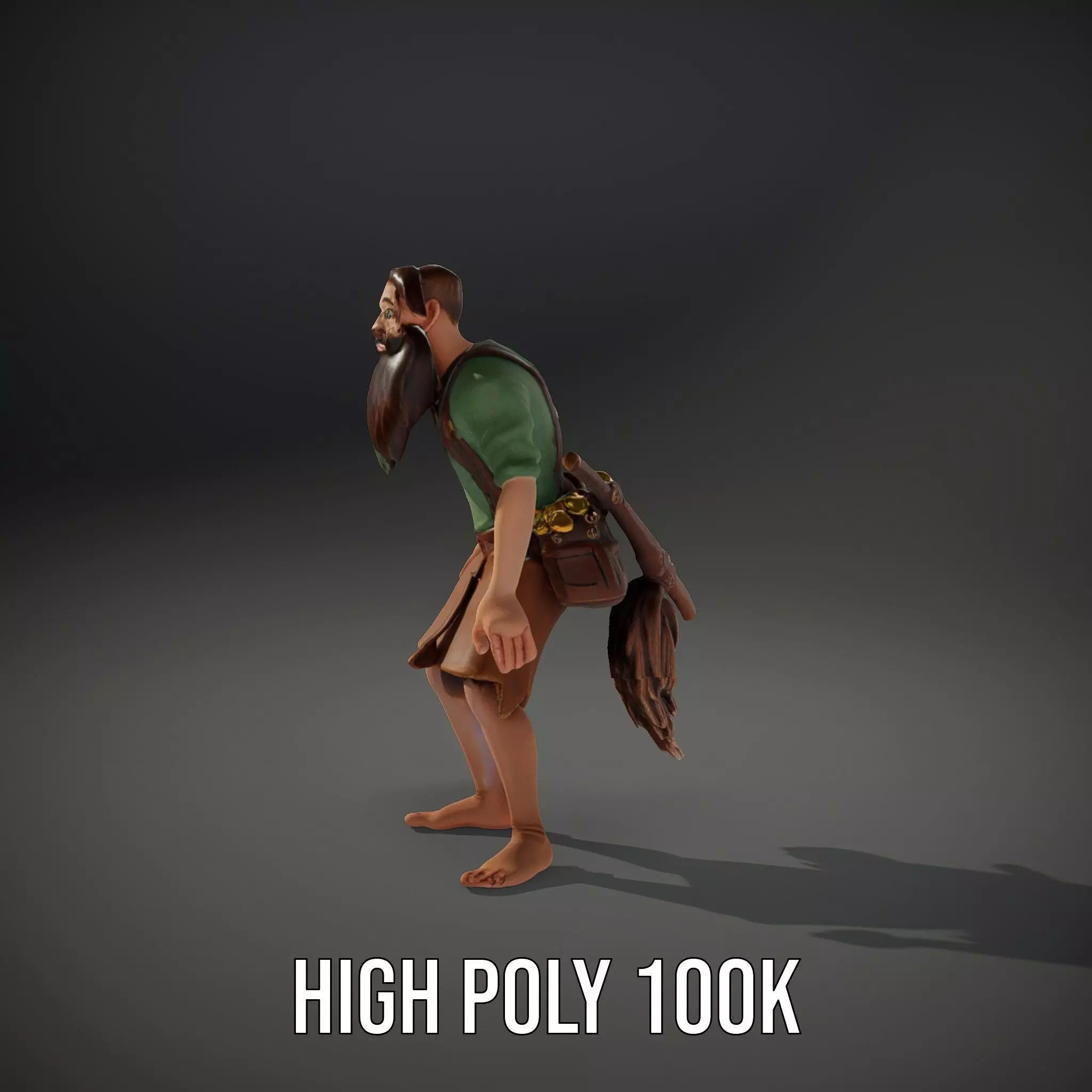 Fantasy Dwarf Character Model Pack with Detailed Accessories Low-poly 3D model_26