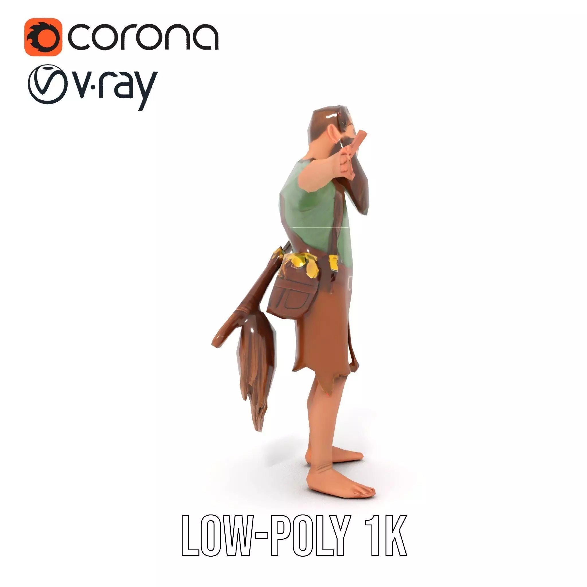 Fantasy Dwarf Character Model Pack with Detailed Accessories Low-poly 3D model_16