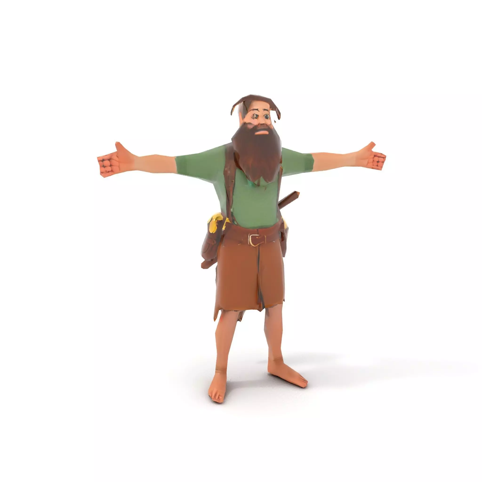 Fantasy Dwarf Character Model Pack with Detailed Accessories Low-poly 3D model_11