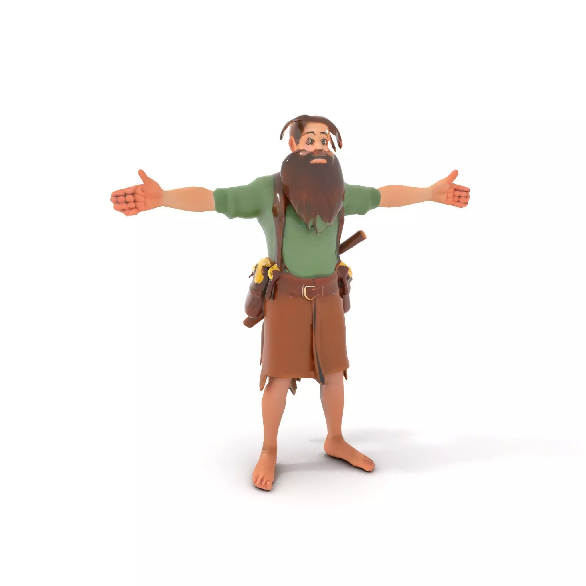 Fantasy Dwarf Character Model Pack with Detailed Accessories Low-poly 3D model_7