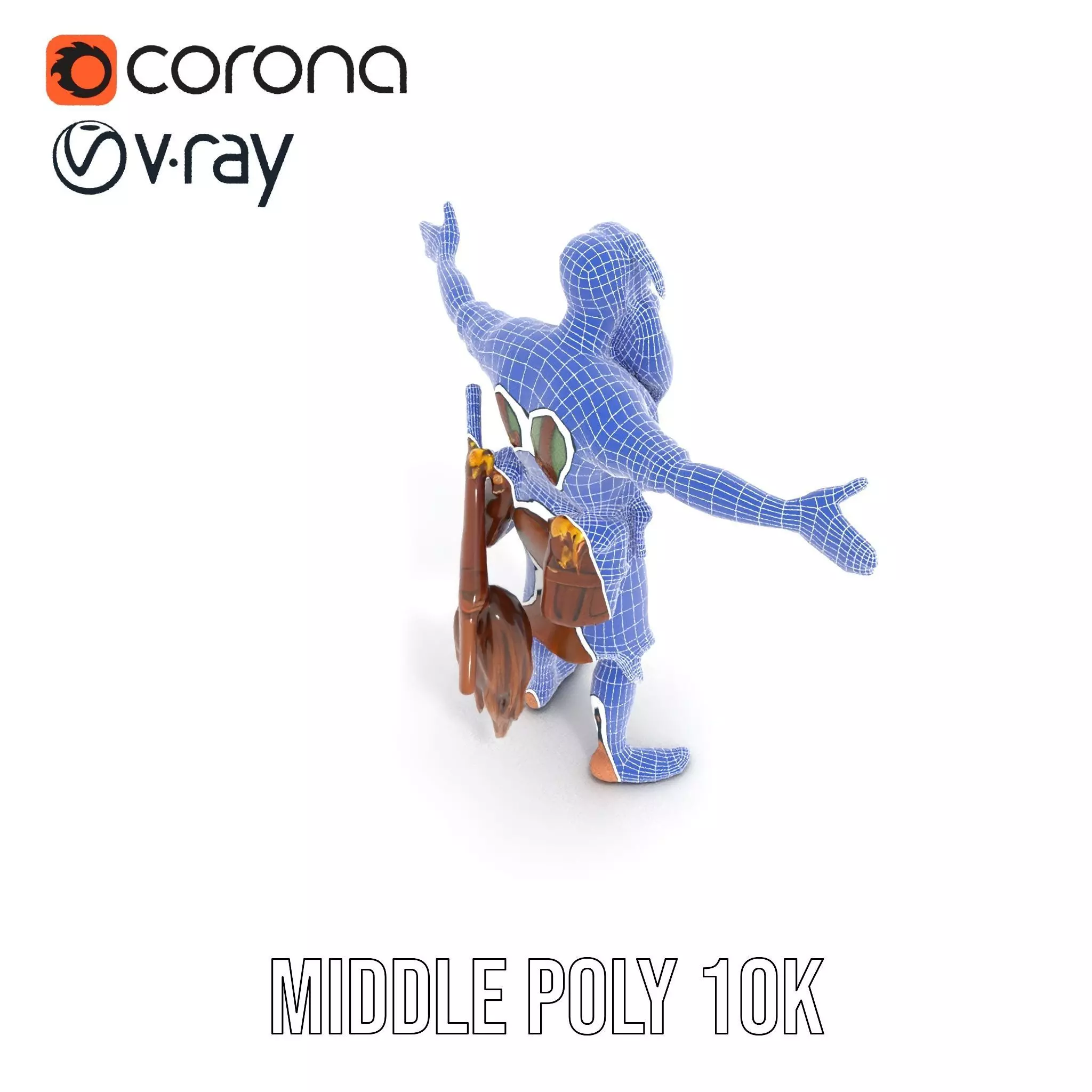 Fantasy Dwarf Character Model Pack with Detailed Accessories Low-poly 3D model_21