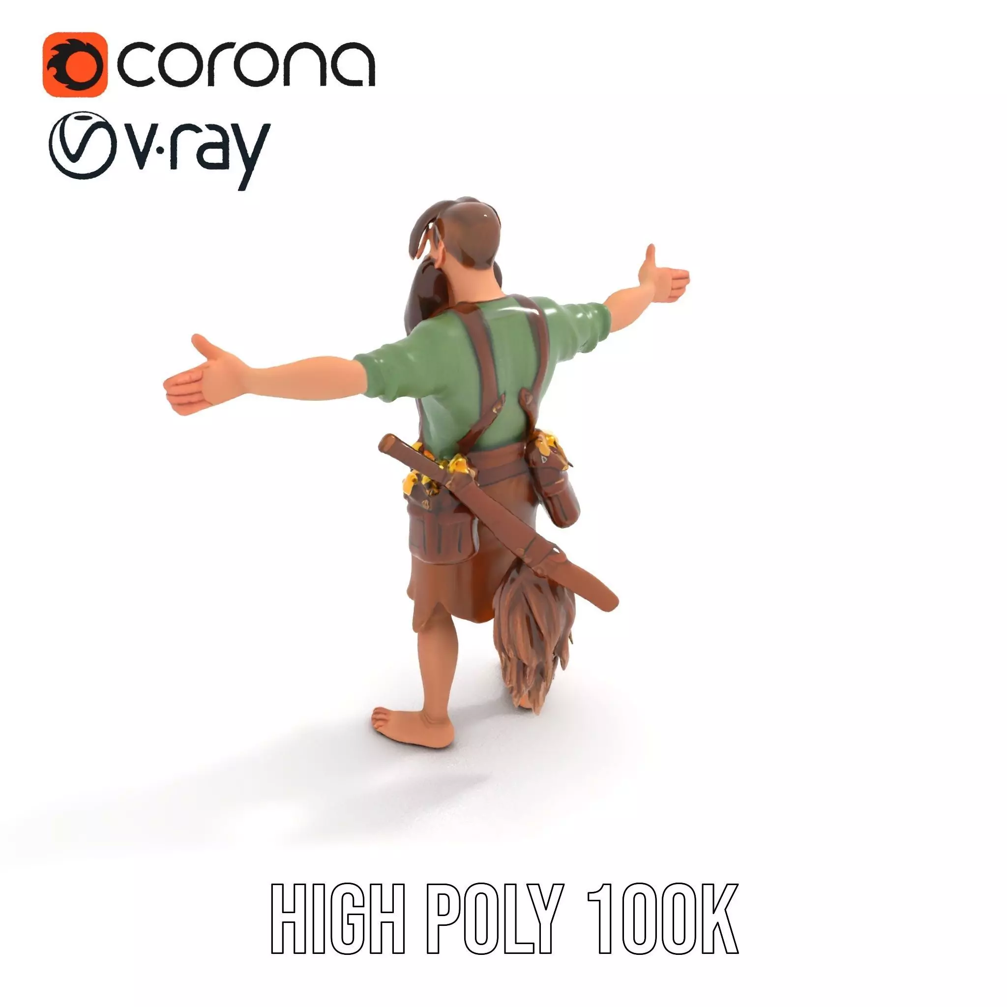 Fantasy Dwarf Character Model Pack with Detailed Accessories Low-poly 3D model_17