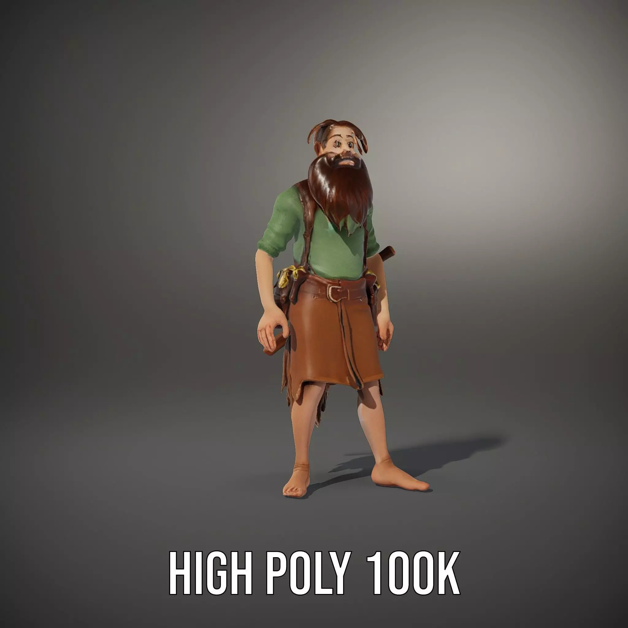 Fantasy Dwarf Character Model Pack with Detailed Accessories Low-poly 3D model_33