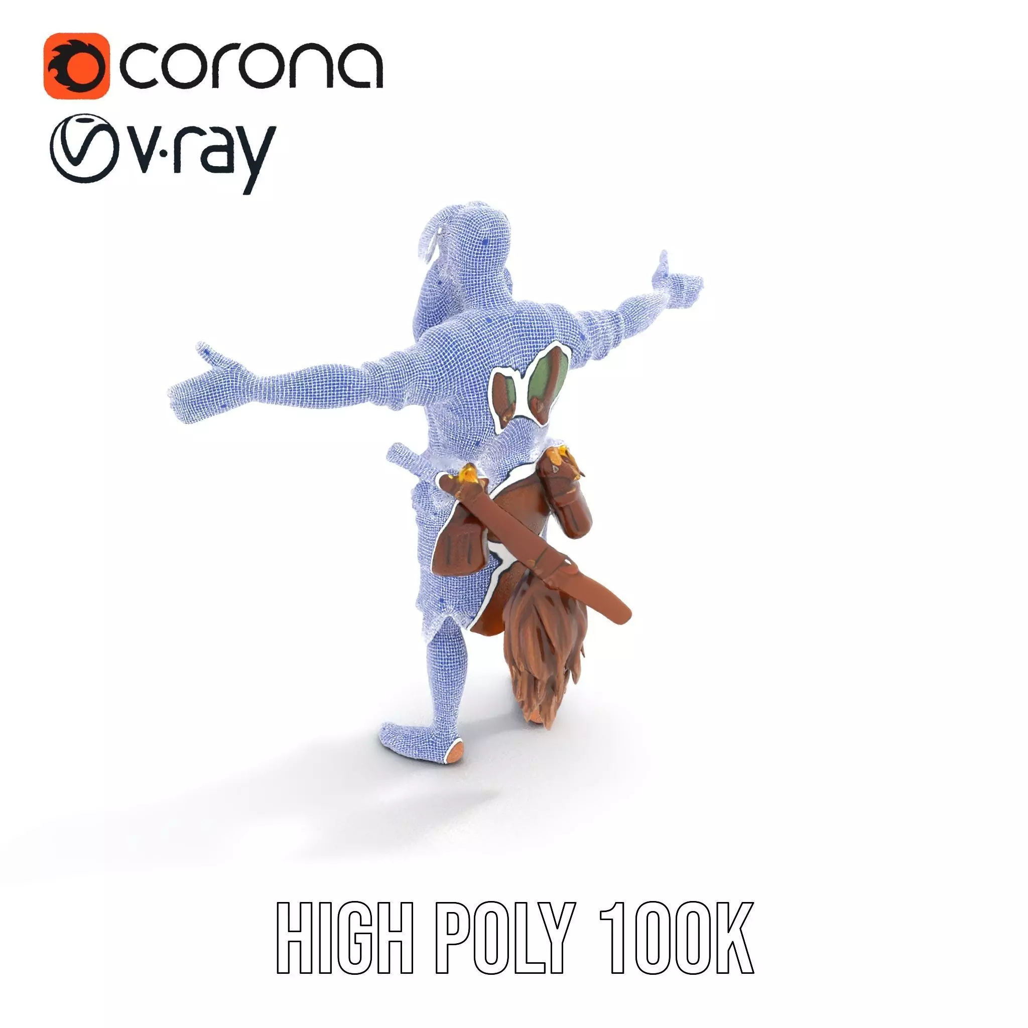 Fantasy Dwarf Character Model Pack with Detailed Accessories Low-poly 3D model_32