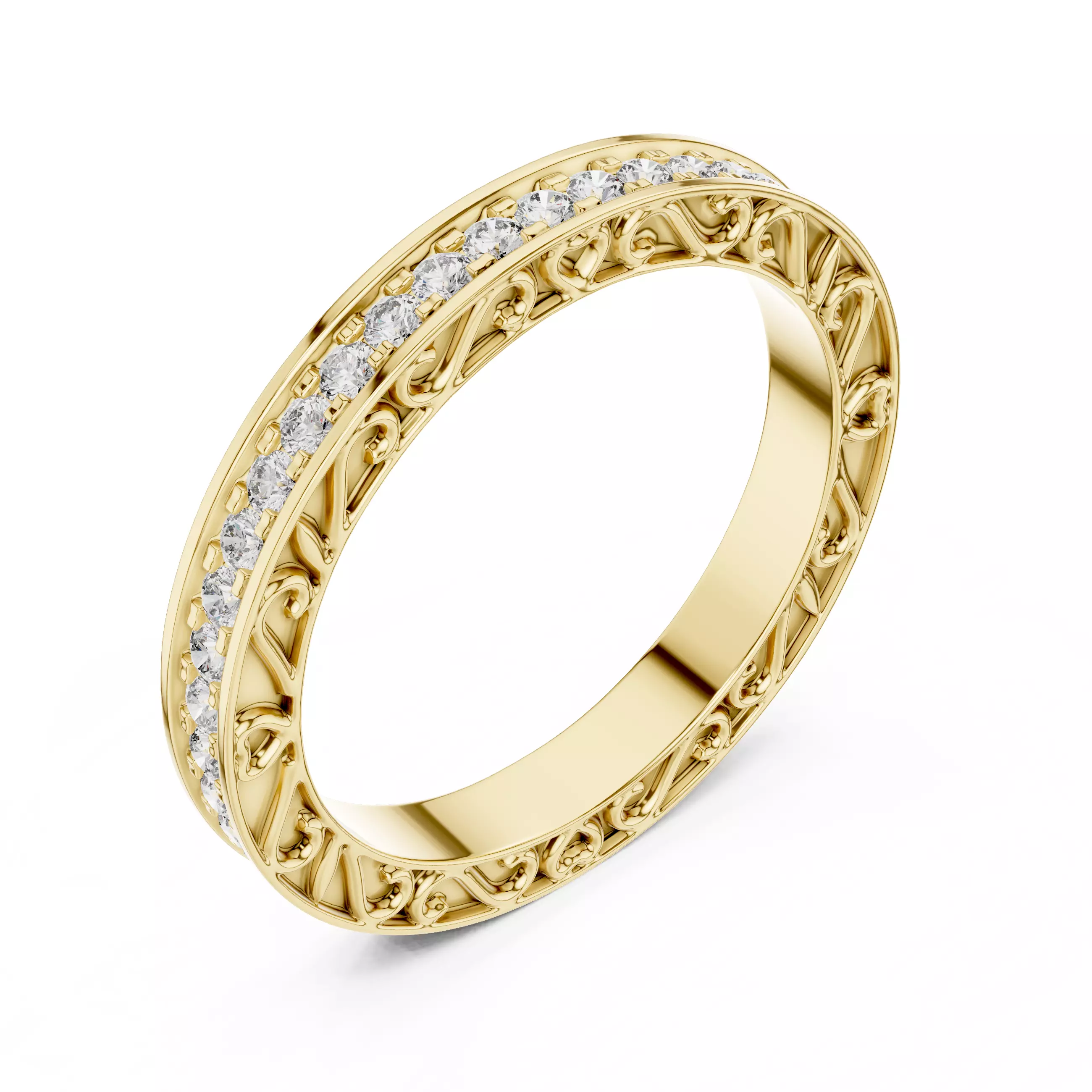 Eternity Band Ring 3dm stl renders animation videos details 3D print model_11