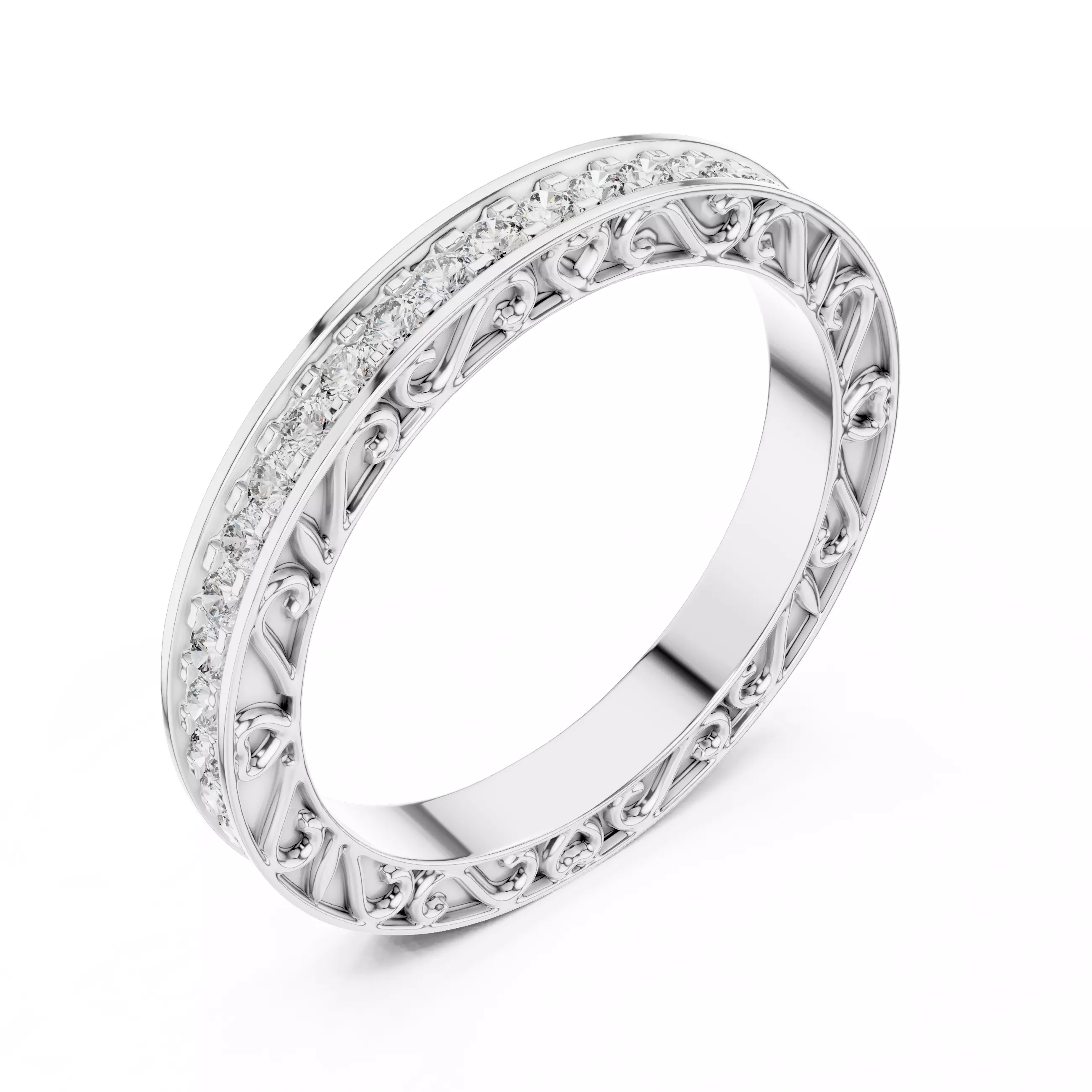 Eternity Band Ring 3dm stl renders animation videos details 3D print model_7
