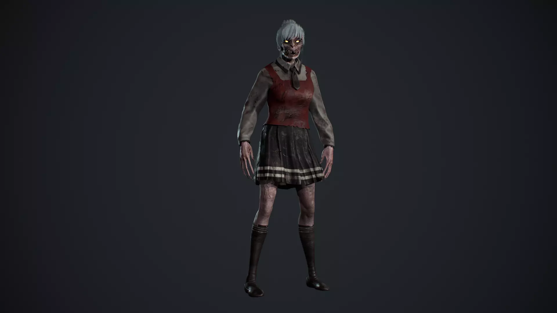 Zombie Girl 2 Low-poly 3D model_17