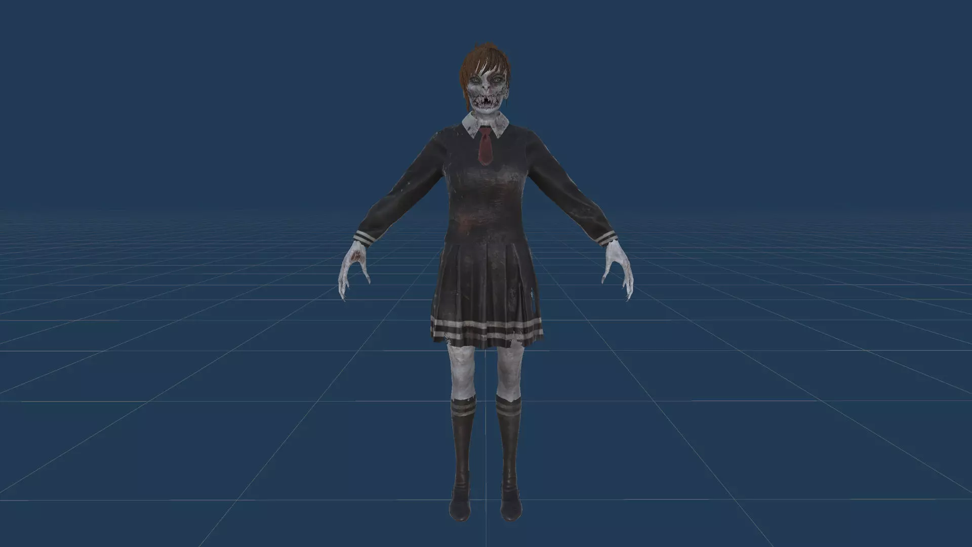 Zombie Girl 2 Low-poly 3D model_32