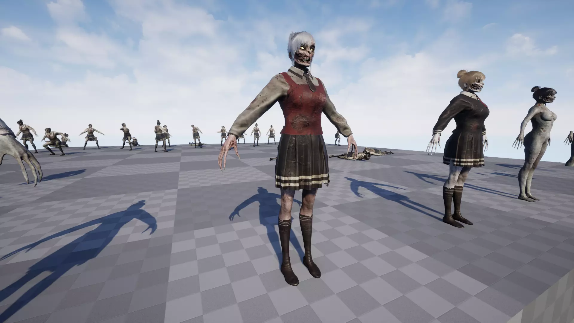 Zombie Girl 2 Low-poly 3D model_27