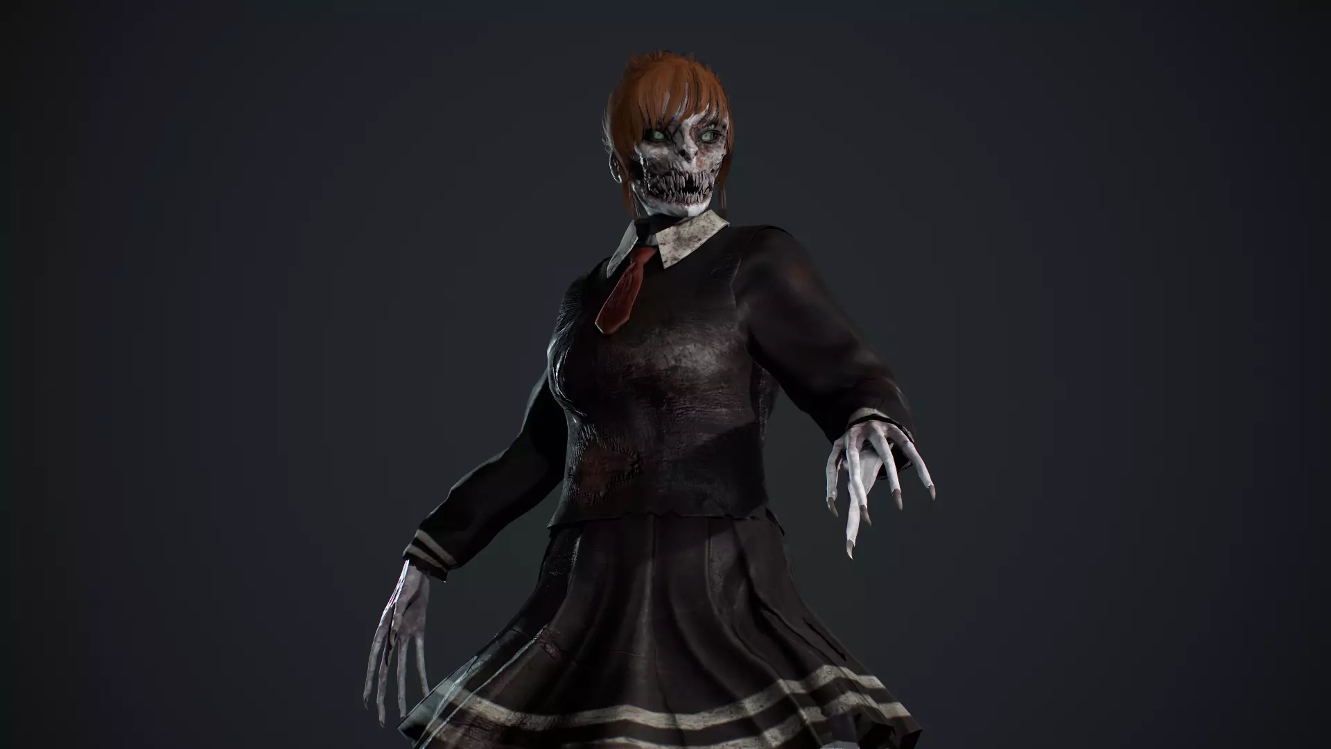 Zombie Girl 2 Low-poly 3D model_13