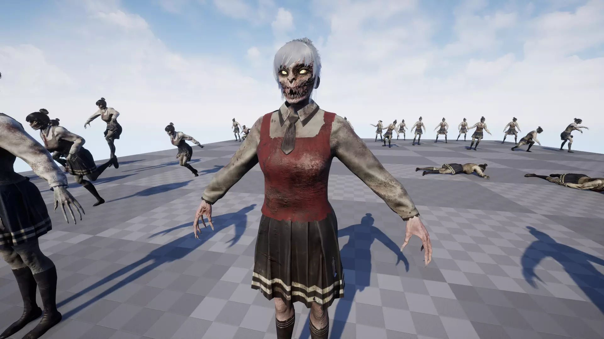 Zombie Girl 2 Low-poly 3D model_19