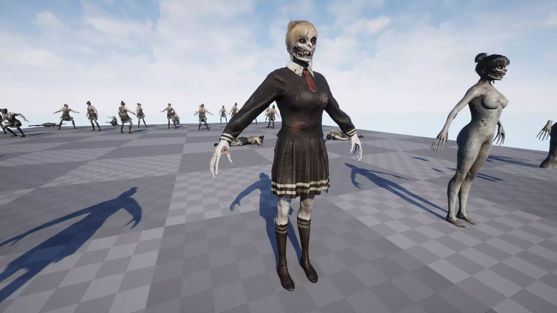 Zombie Girl 2 Low-poly 3D model_28