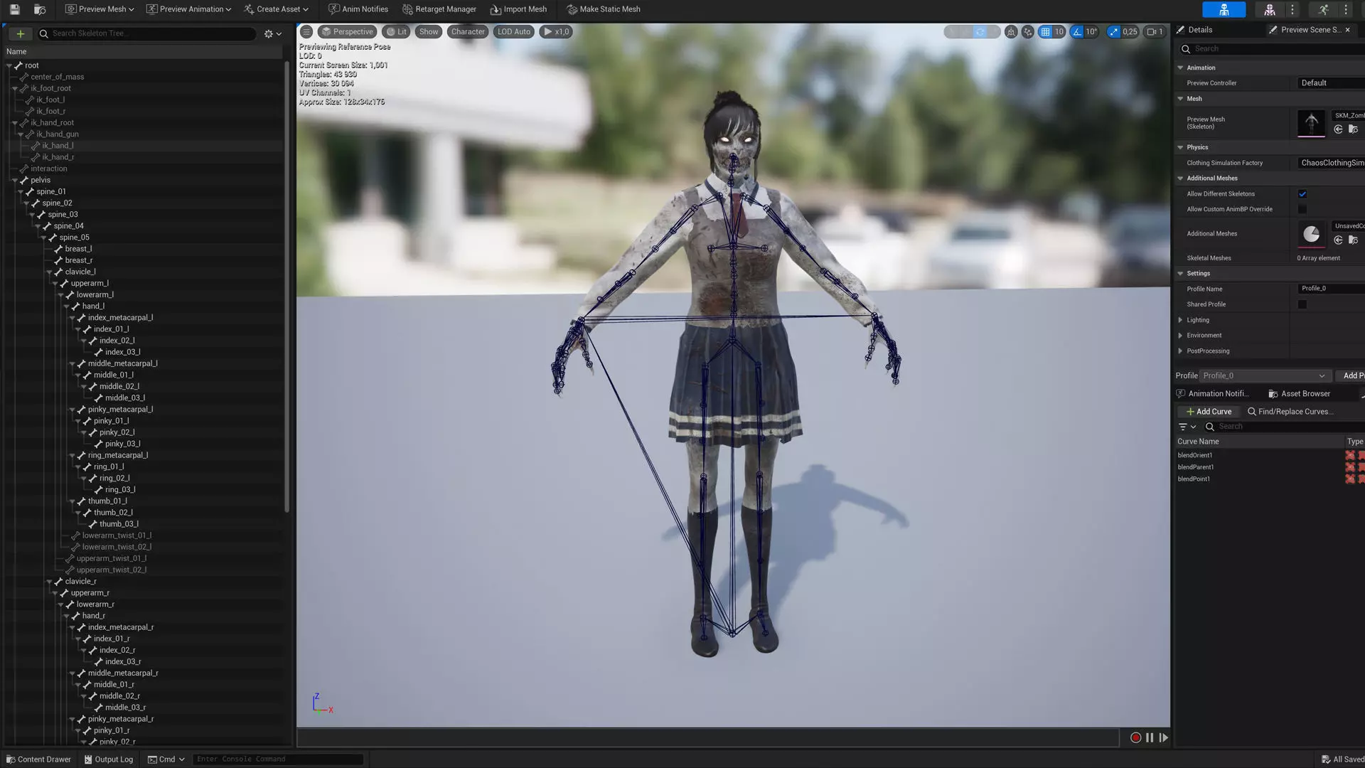 Zombie Girl 2 Low-poly 3D model_29