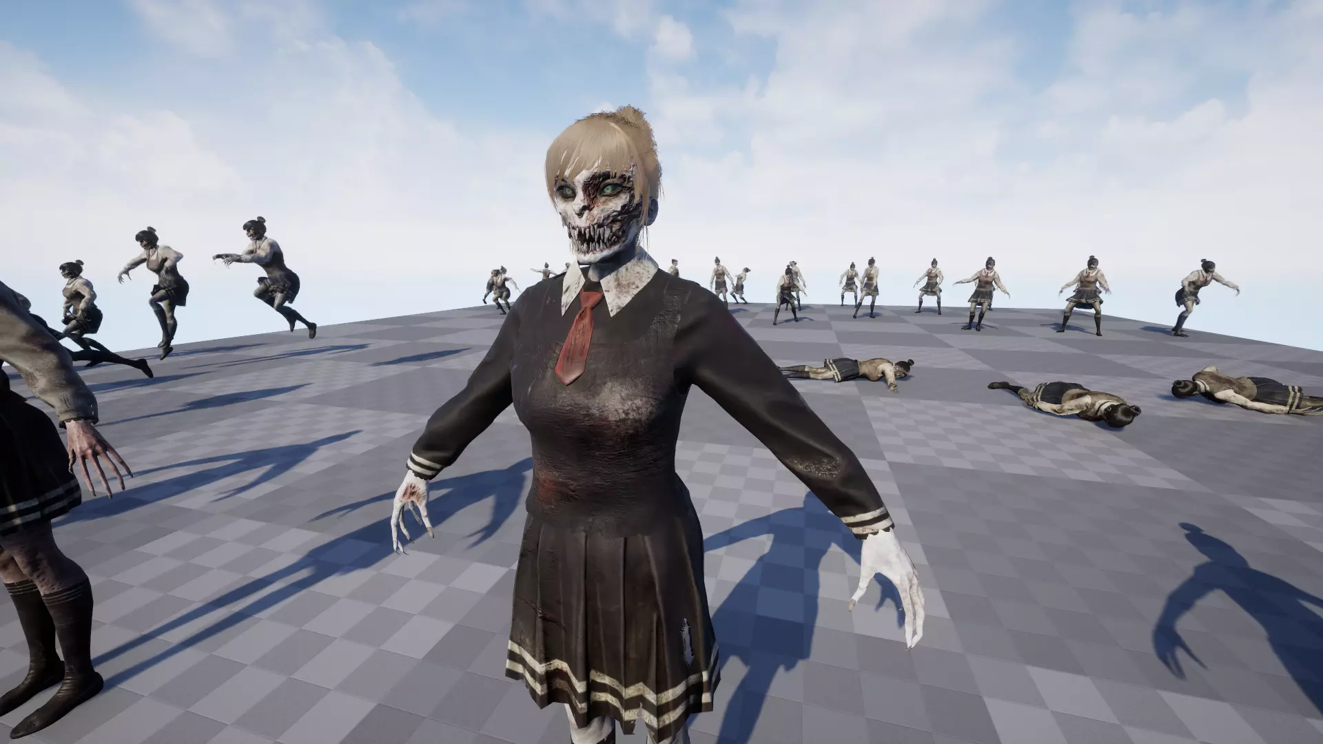 Zombie Girl 2 Low-poly 3D model_25