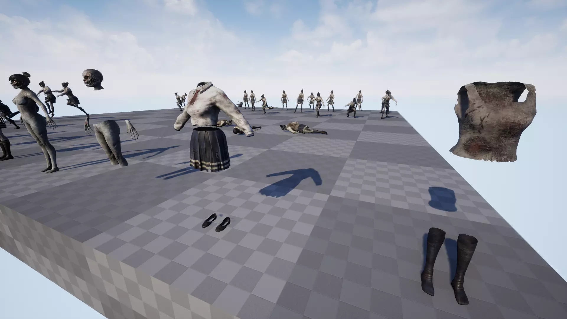 Zombie Girl 2 Low-poly 3D model_24