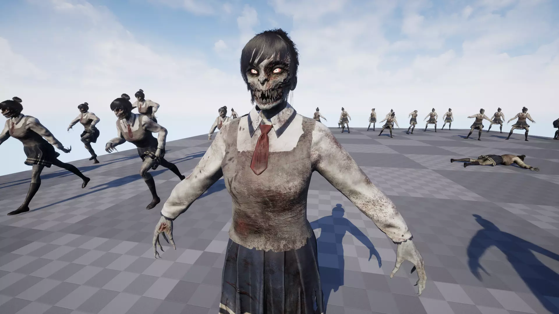 Zombie Girl 2 Low-poly 3D model_23