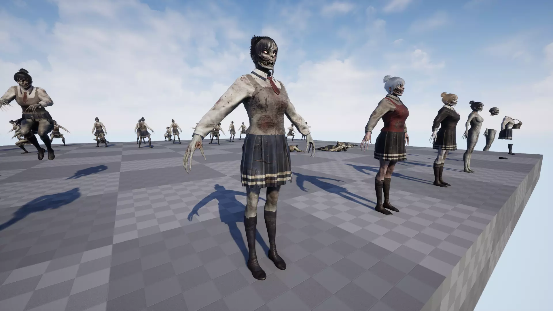 Zombie Girl 2 Low-poly 3D model_20