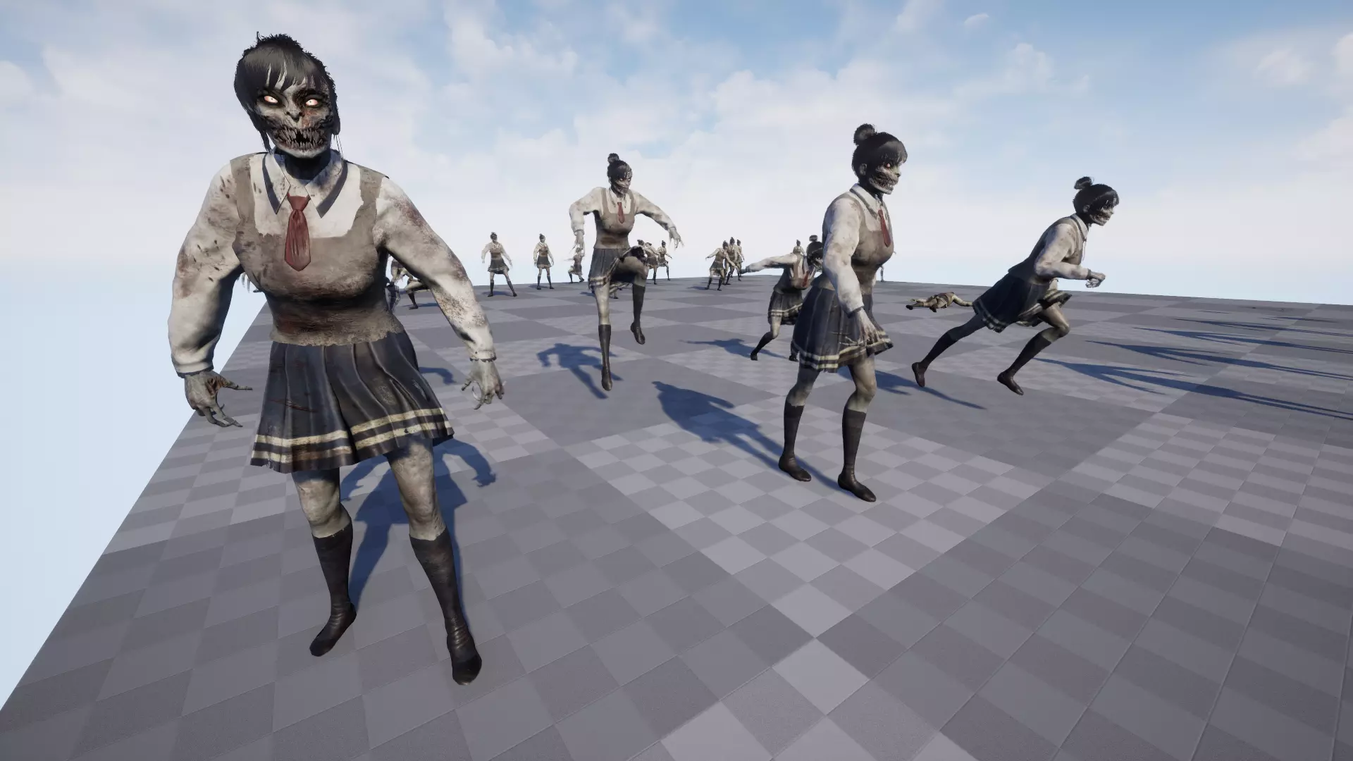 Zombie Girl 2 Low-poly 3D model_26