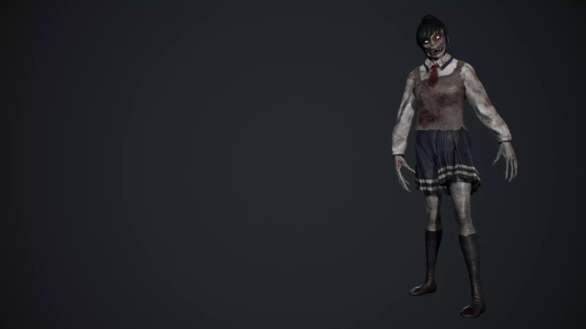 Zombie Girl 2 Low-poly 3D model_11