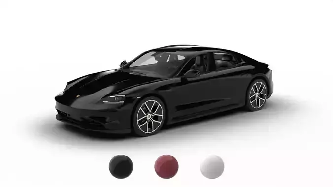 Porsche Taycan 4 Black Edition 2026 3d model