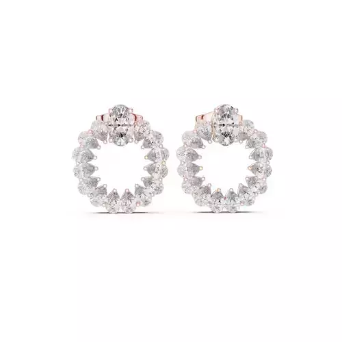 Round Cut Diamond Circle Stud Earring 3DM STL Video 3D print model