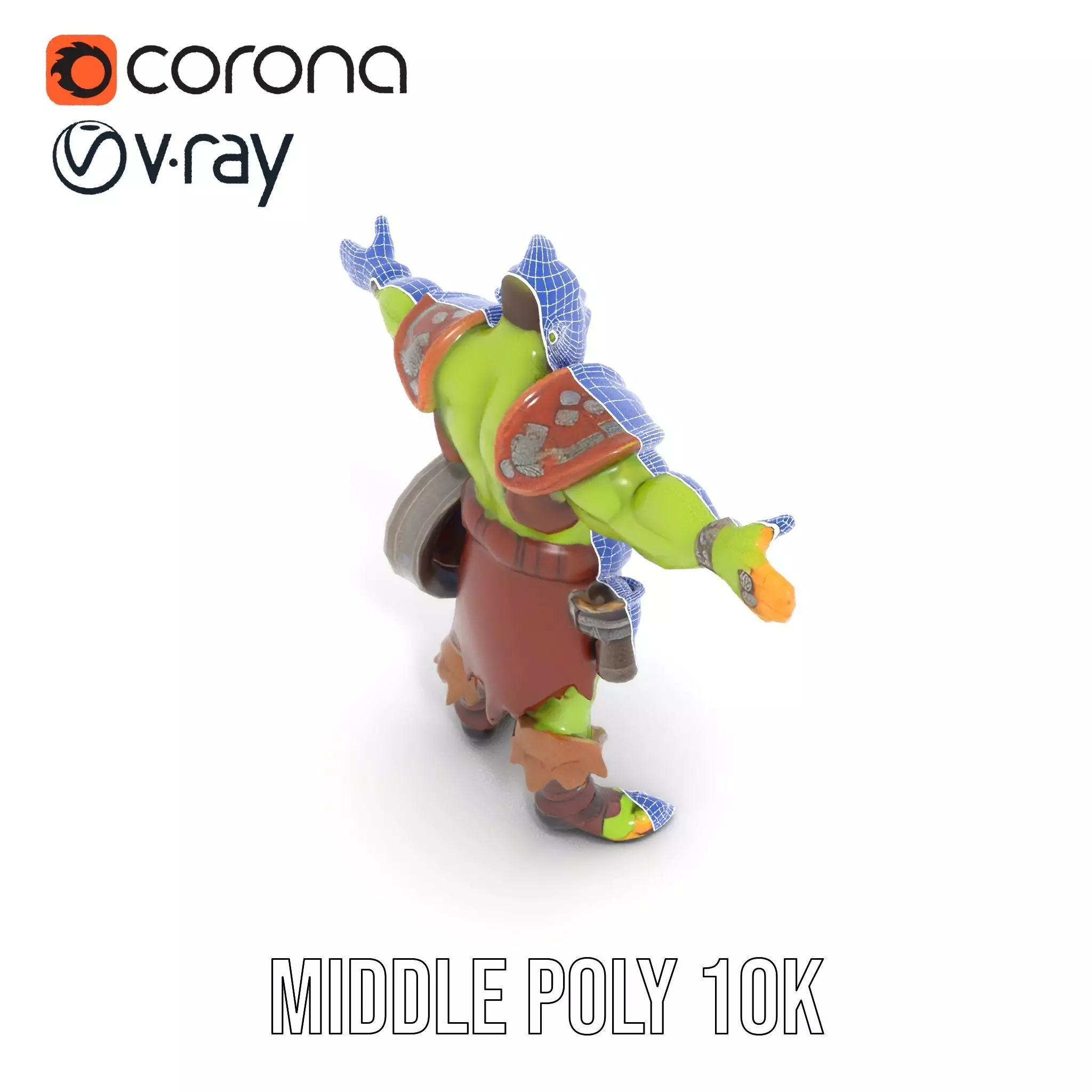 Fantasy Orc Warrior Character Model Pack Low-poly 3D model_30