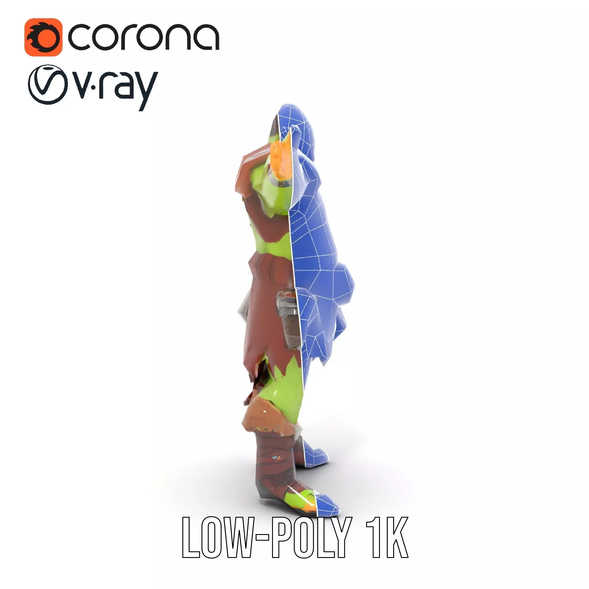 Fantasy Orc Warrior Character Model Pack Low-poly 3D model_25