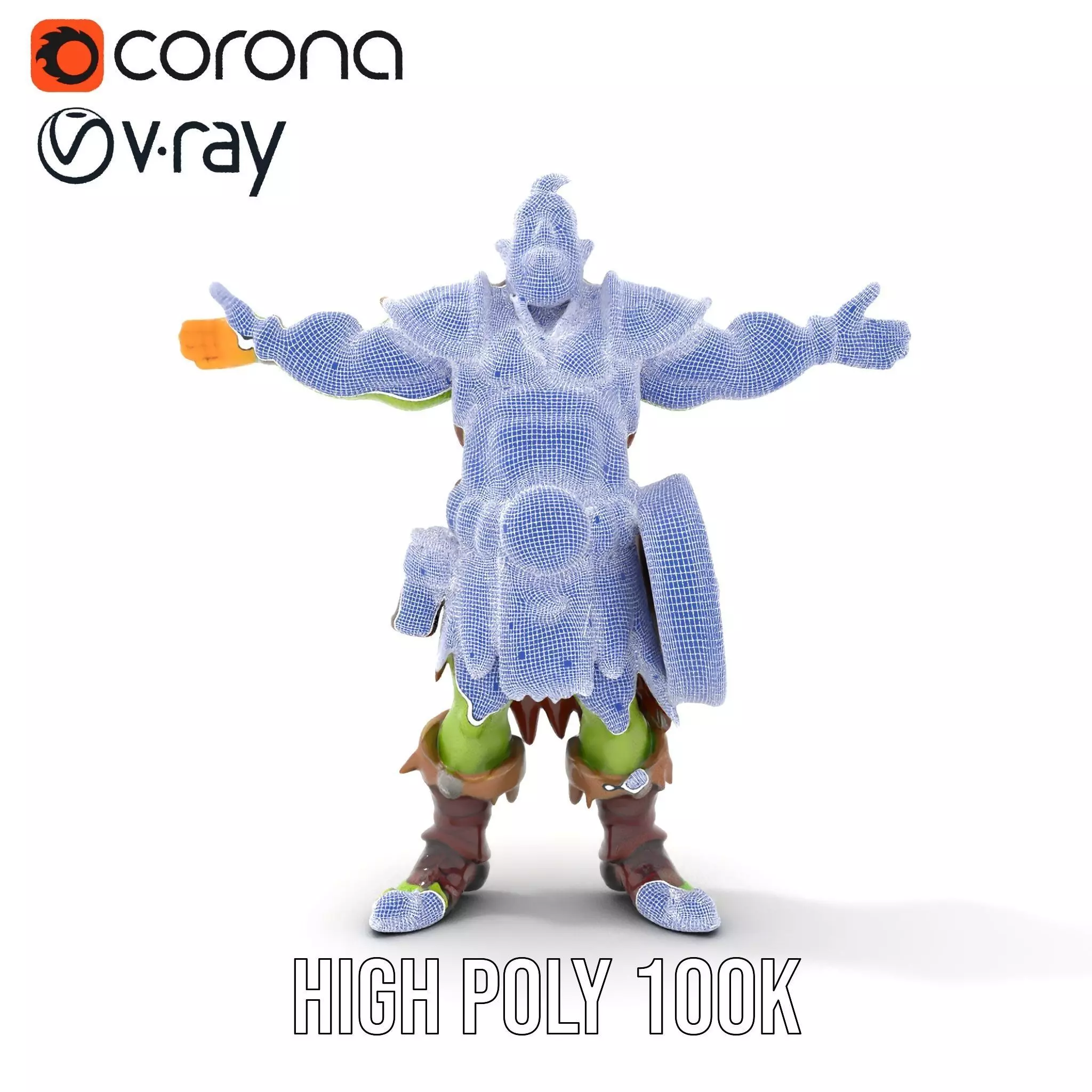 Fantasy Orc Warrior Character Model Pack Low-poly 3D model_29