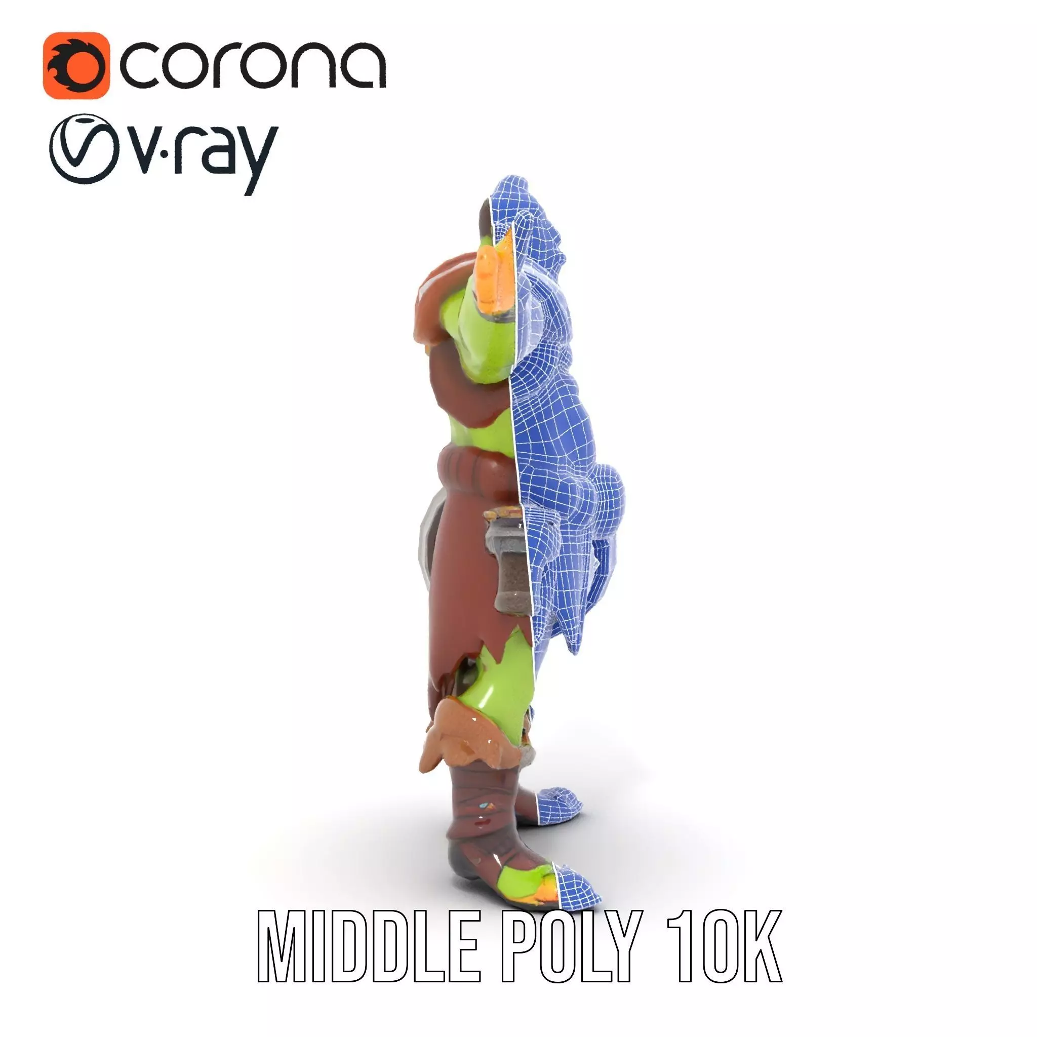 Fantasy Orc Warrior Character Model Pack Low-poly 3D model_24