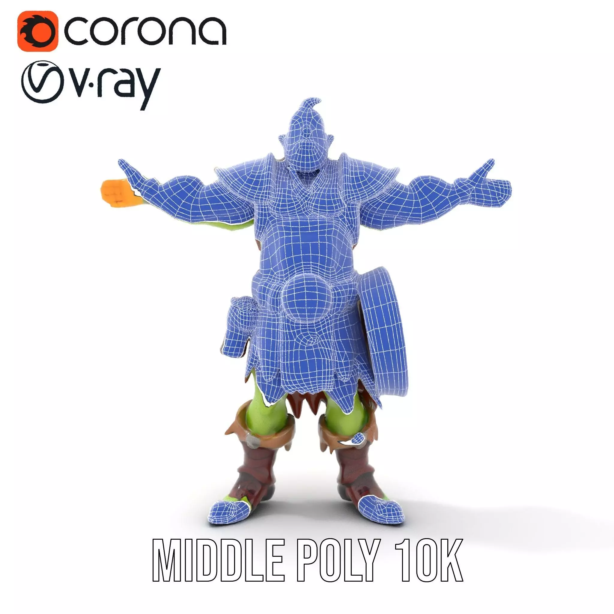 Fantasy Orc Warrior Character Model Pack Low-poly 3D model_22