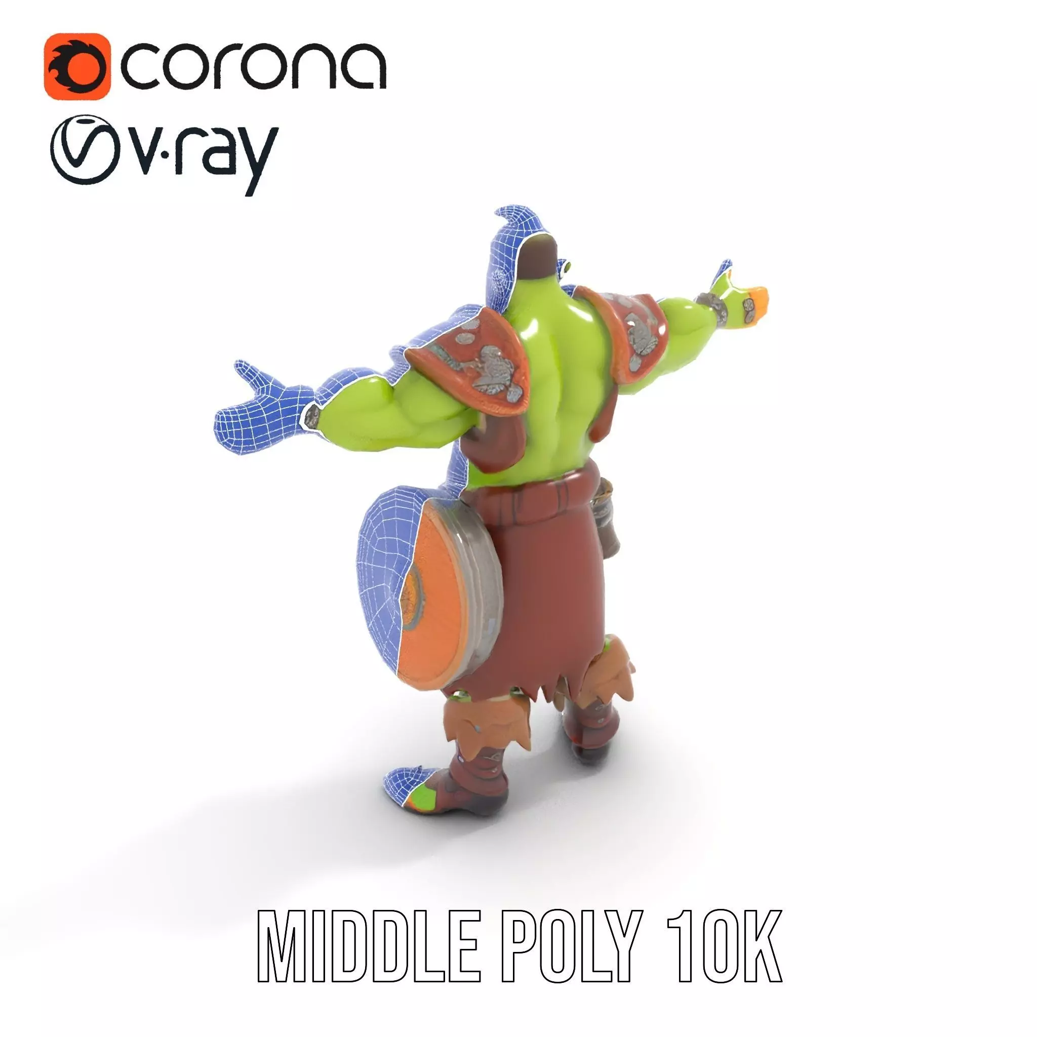 Fantasy Orc Warrior Character Model Pack Low-poly 3D model_27