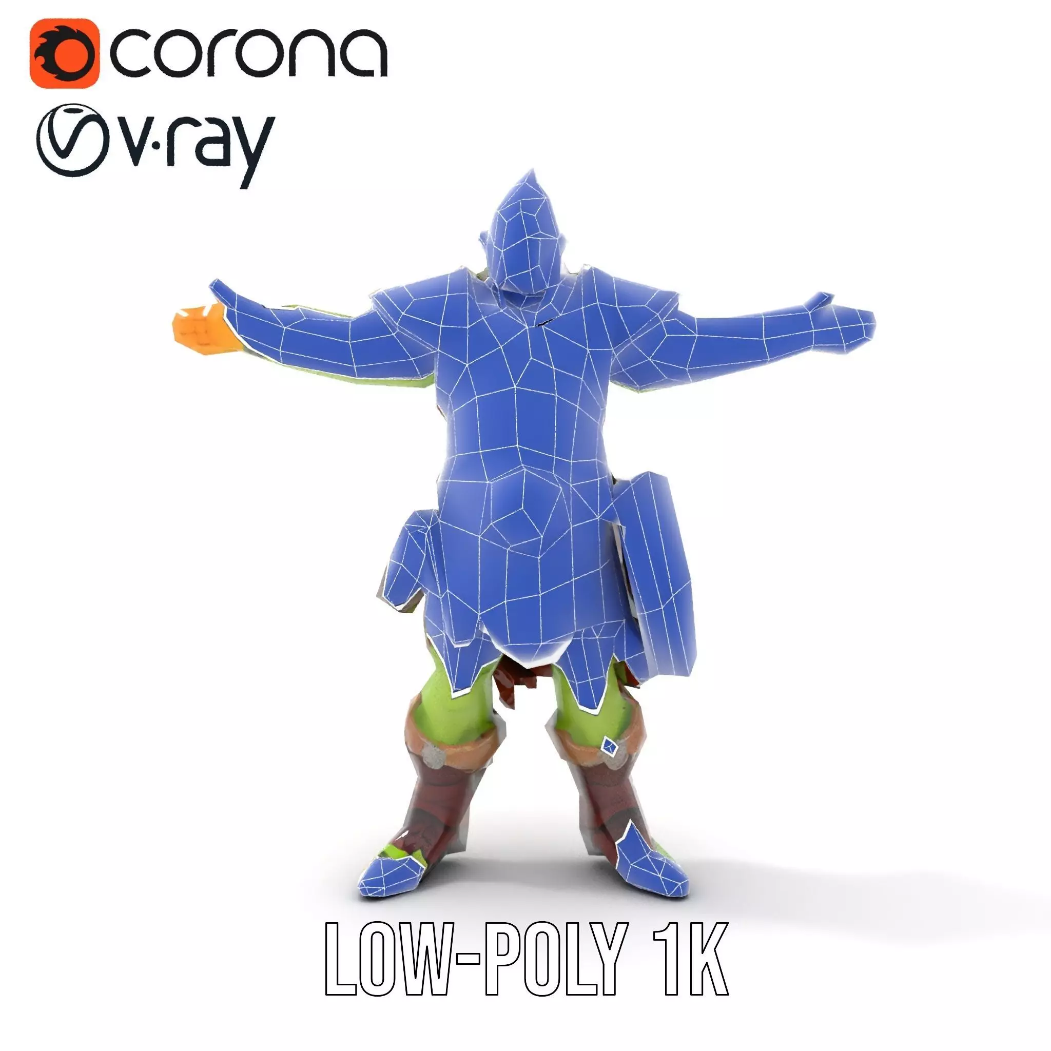 Fantasy Orc Warrior Character Model Pack Low-poly 3D model_20