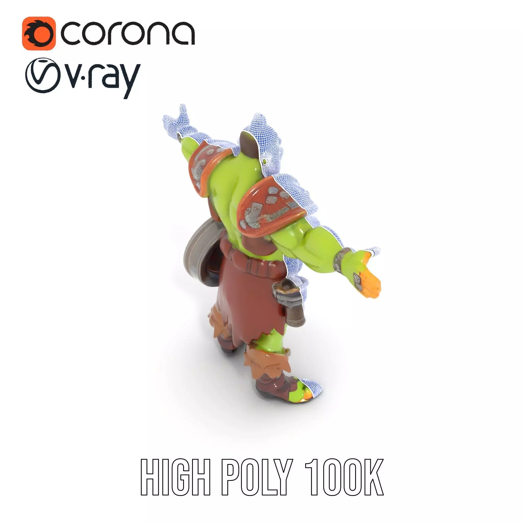 Fantasy Orc Warrior Character Model Pack Low-poly 3D model_32