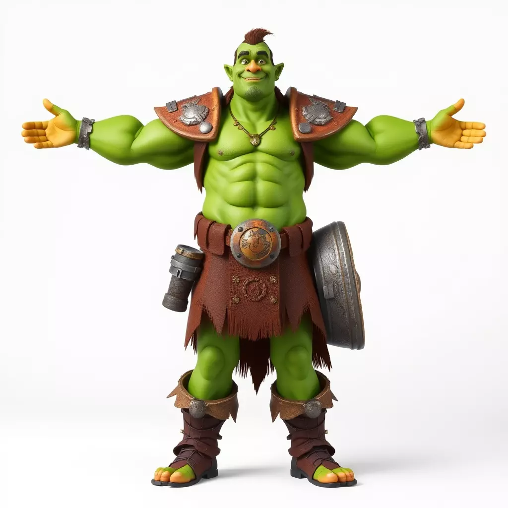 Fantasy Orc Warrior Character Model Pack Low-poly 3D model_3