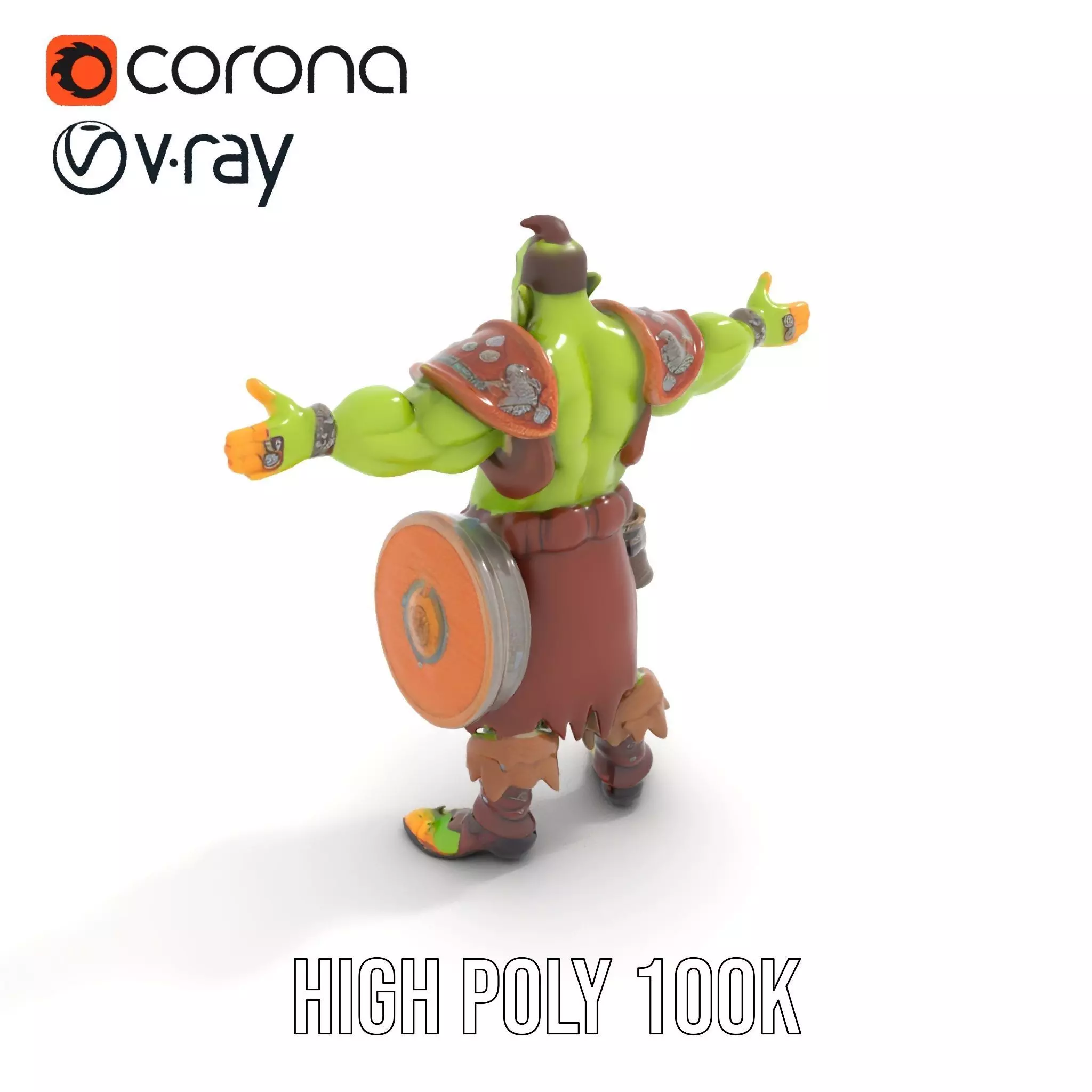 Fantasy Orc Warrior Character Model Pack Low-poly 3D model_10