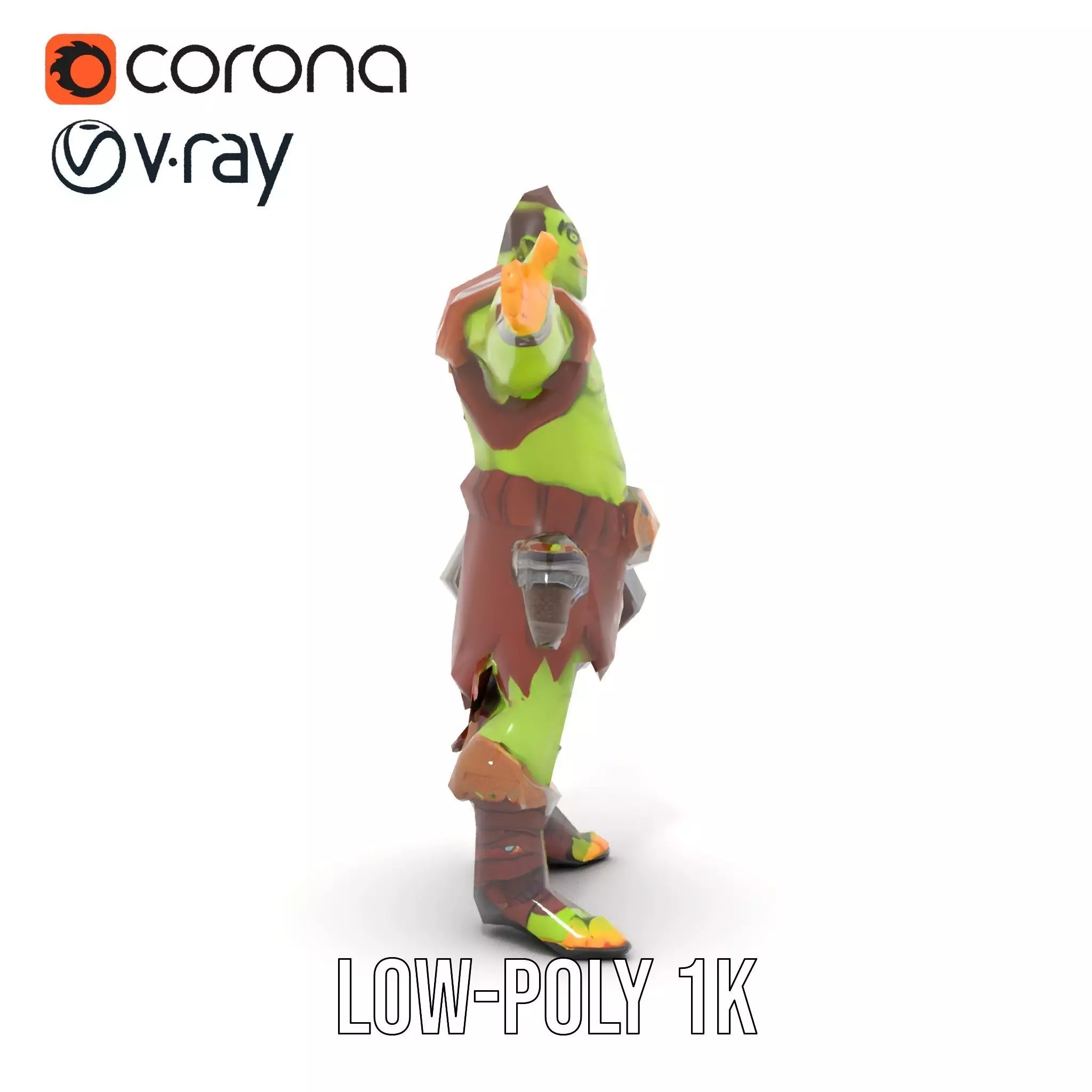 Fantasy Orc Warrior Character Model Pack Low-poly 3D model_23