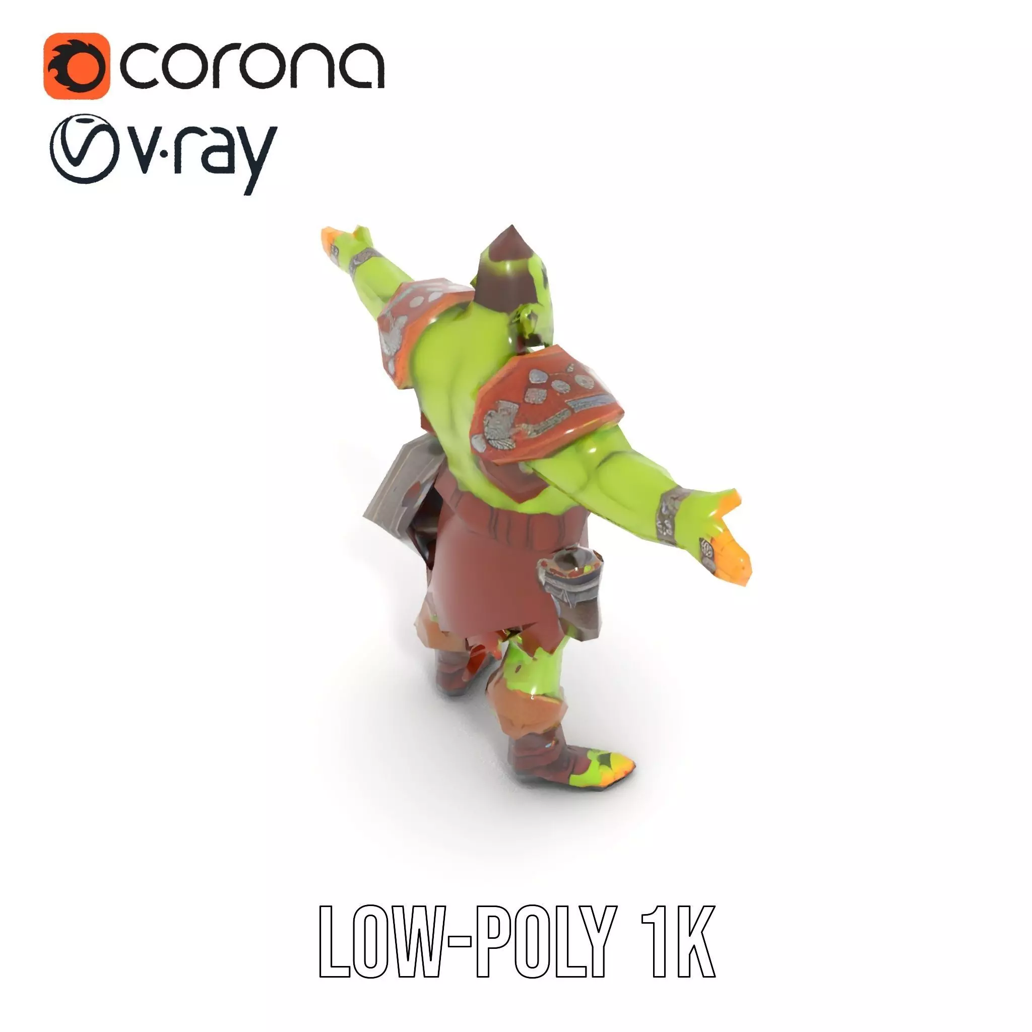 Fantasy Orc Warrior Character Model Pack Low-poly 3D model_8