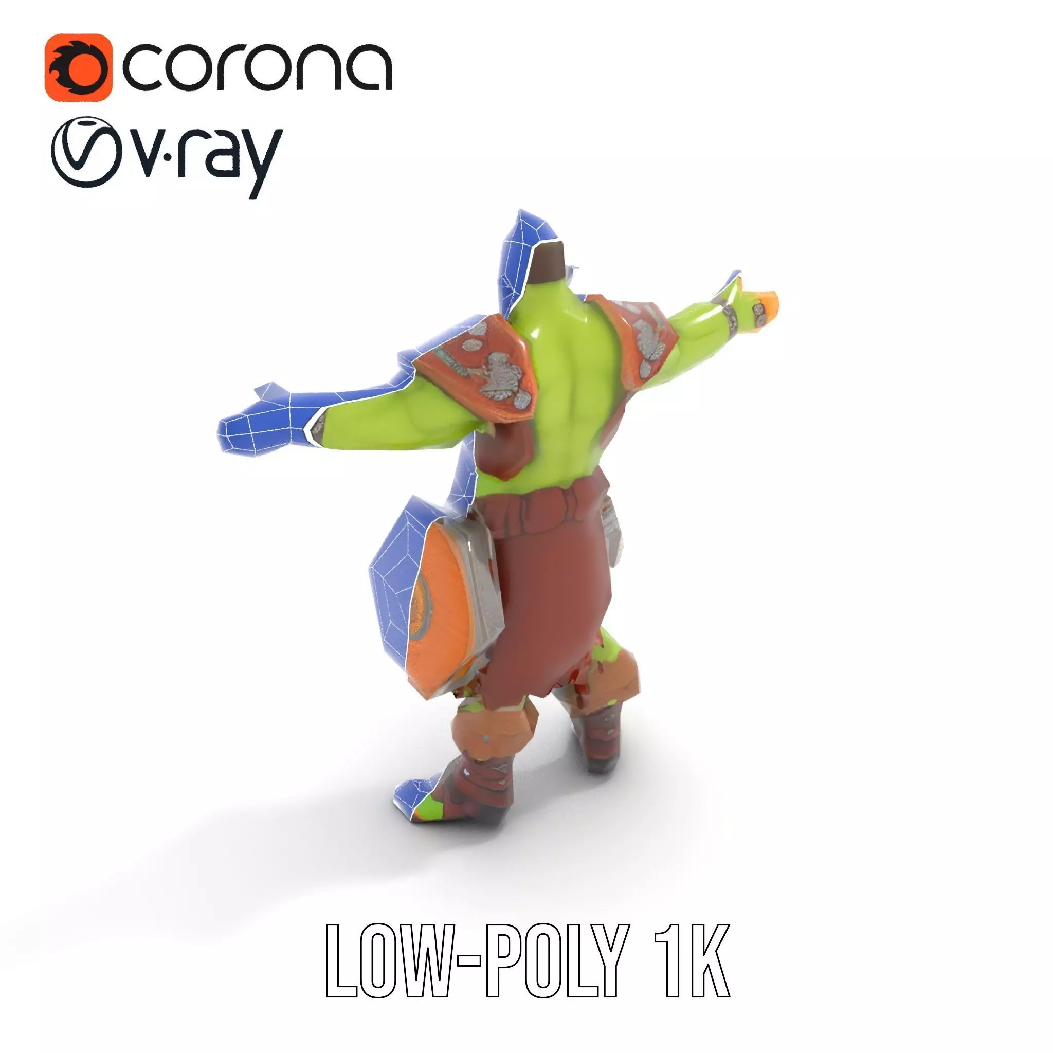 Fantasy Orc Warrior Character Model Pack Low-poly 3D model_31