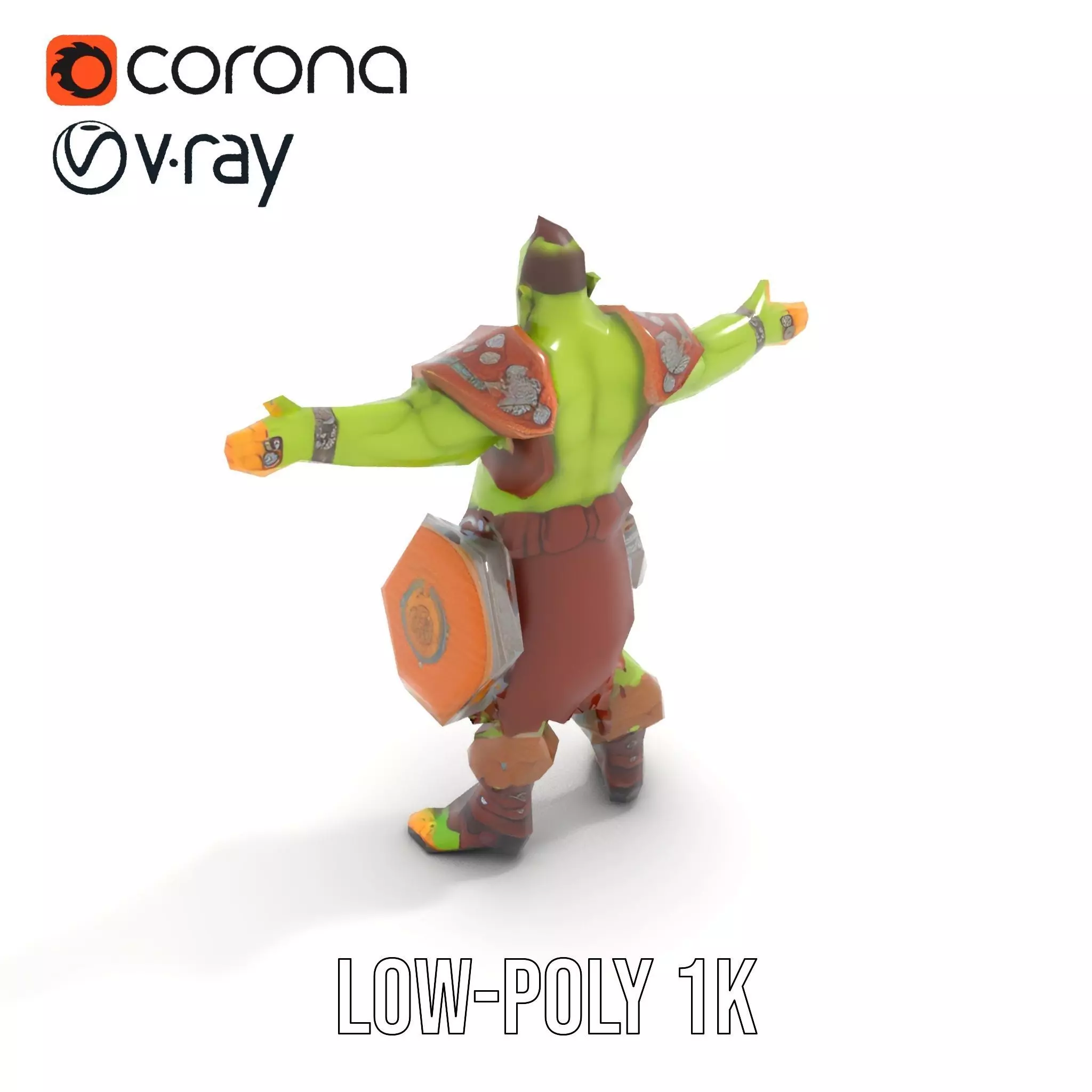 Fantasy Orc Warrior Character Model Pack Low-poly 3D model_9
