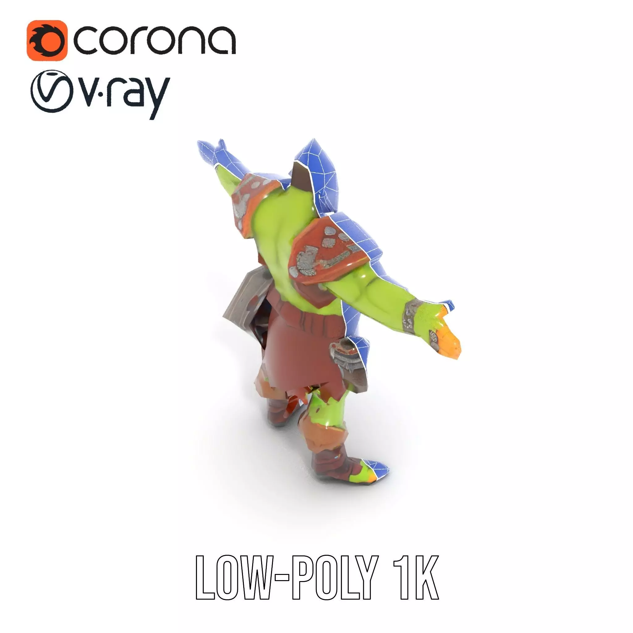 Fantasy Orc Warrior Character Model Pack Low-poly 3D model_28