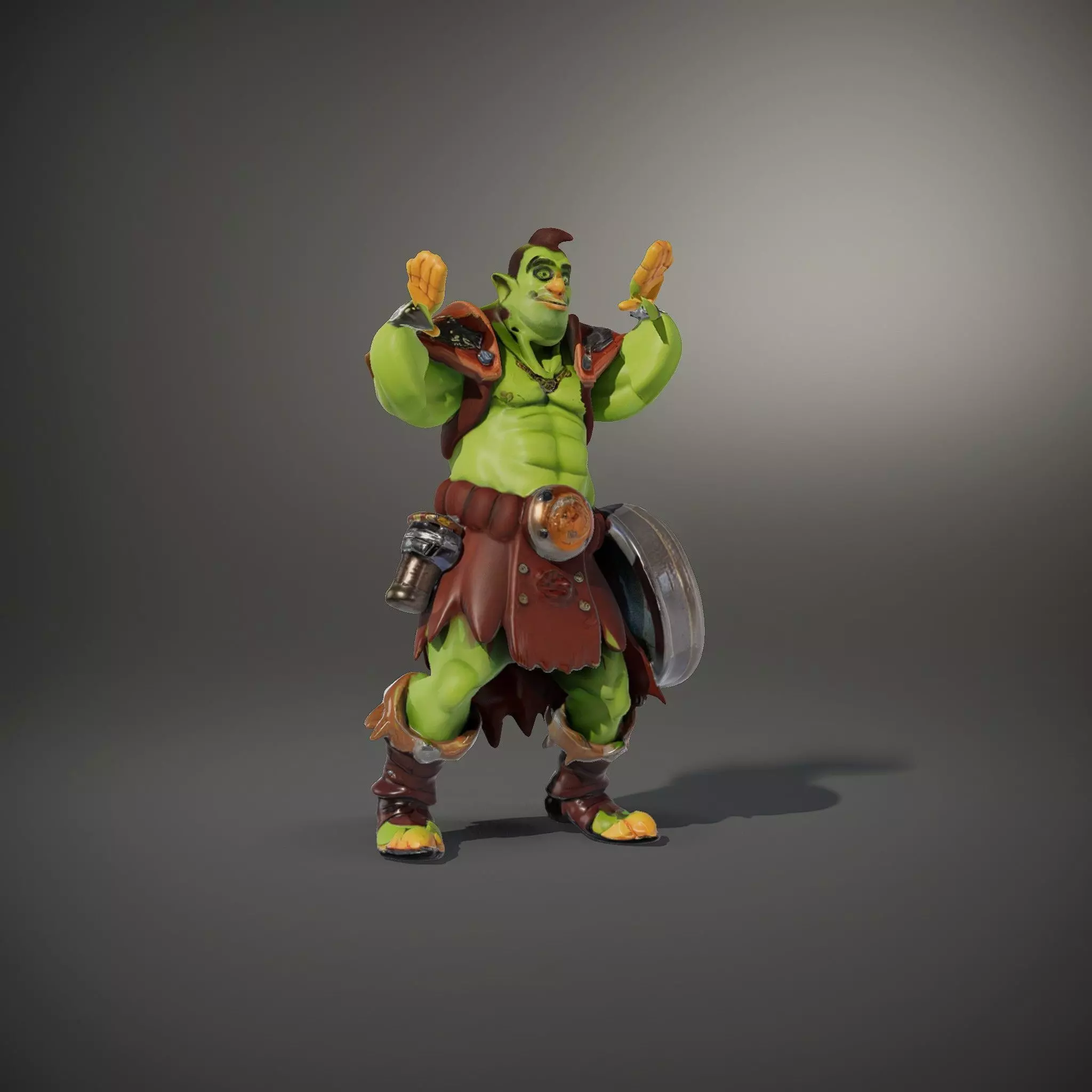 Fantasy Orc Warrior Character Model Pack Low-poly 3D model_34
