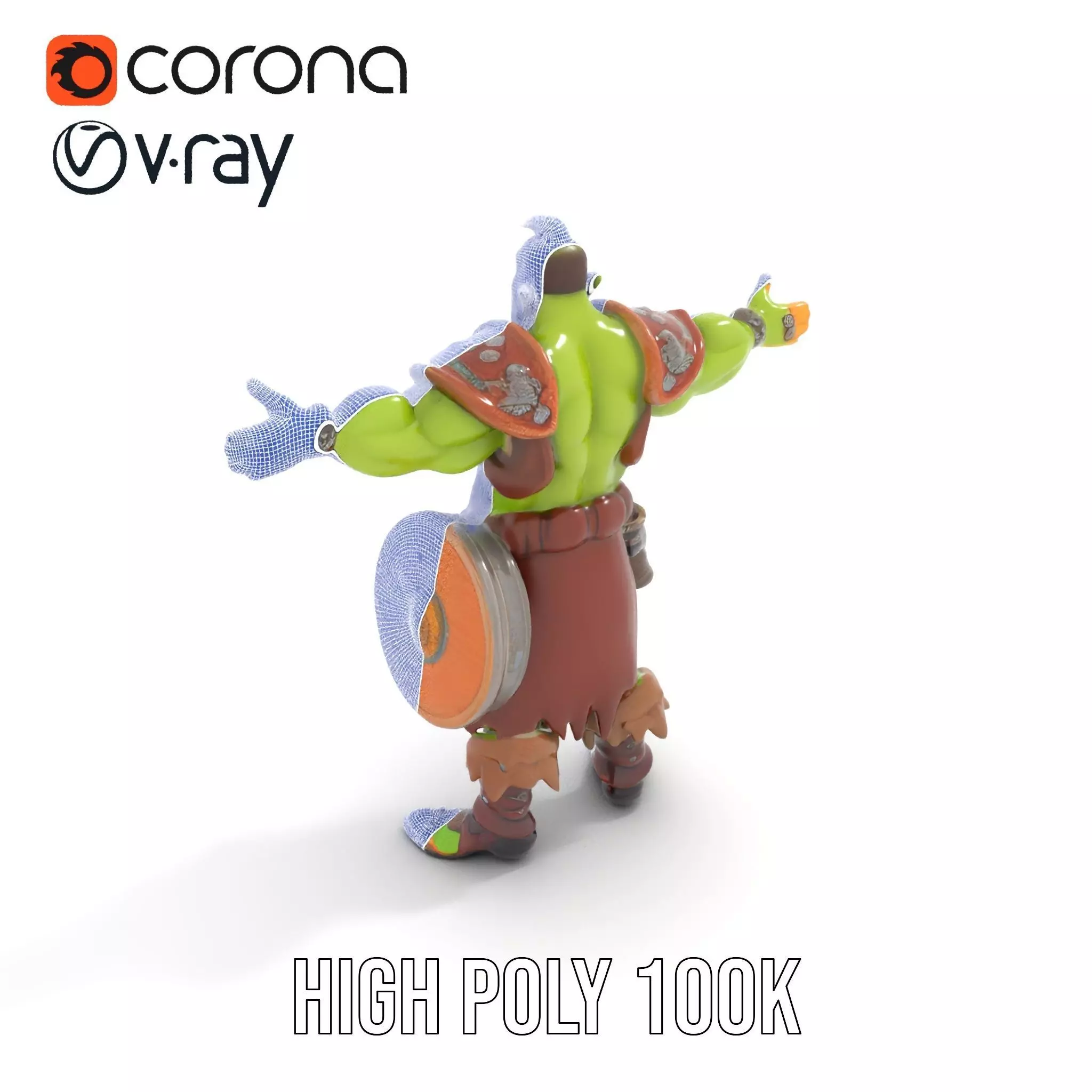 Fantasy Orc Warrior Character Model Pack Low-poly 3D model_26