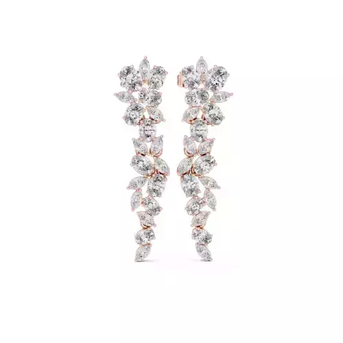 Oval And Marquise Cut Cluster Diamond Earring 3DM STL Video 3D print model