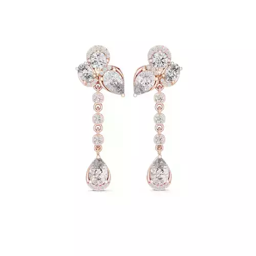 Bezel Set Pear and Oval Cut Diamond New Earring 3DM STL Video 3D print model