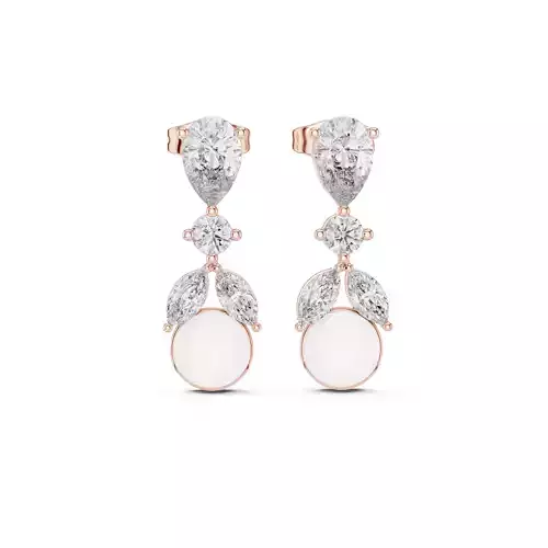 Marquise and Pear Cut Cluster Diamond Earring 3DM STL Video 3D print model
