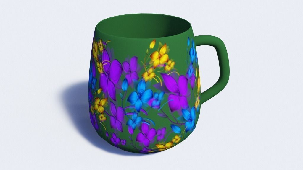 One Cup with 8 different Texture Maps Low-poly 3D model_4