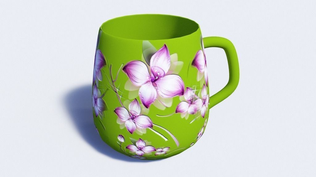 One Cup with 8 different Texture Maps Low-poly 3D model_2
