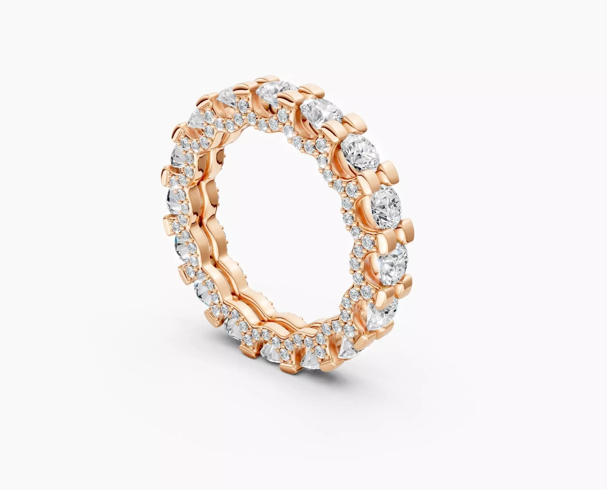 N R04 Full Eternity Wedding Band Diamond ring 3D print model_1